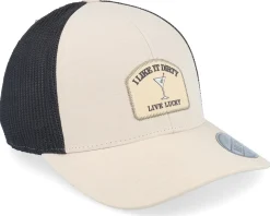 Dirty Beige/Black Mesh W Patch Trucker - Black Clover