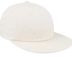 Distressed Logo 5 Panel Hat Linen Strapback - HUF