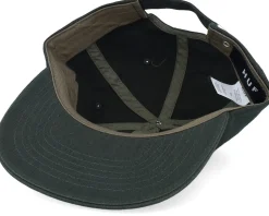 Distressed Logo 5 Panel Hat Huntgreen Strapback - HUF