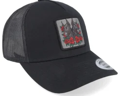 Dobermann & Roses Black A-framed Trucker - Iconic