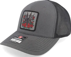 Dobermann & Roses Grey A-framed Trucker - Iconic