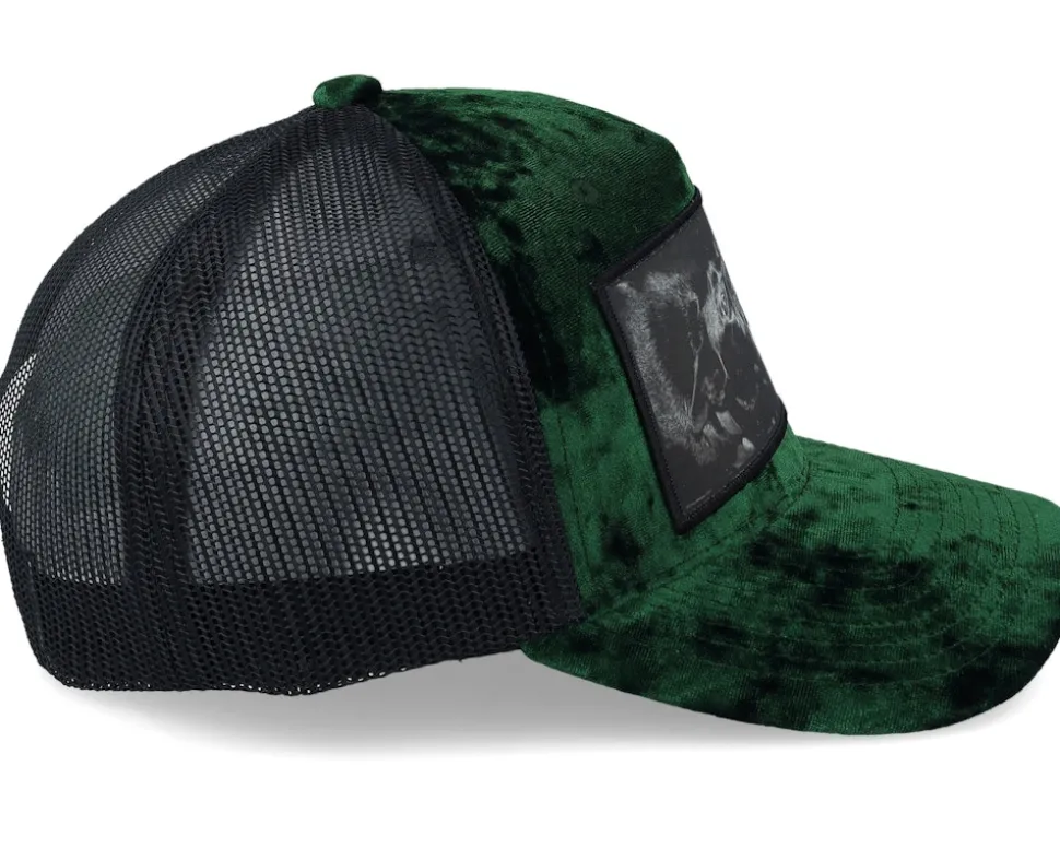Dogs Velvet Green/Black A-frame Trucker - Calza Pennello