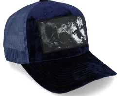 Dogs Velvet Navy A-frame Trucker - Calza Pennello