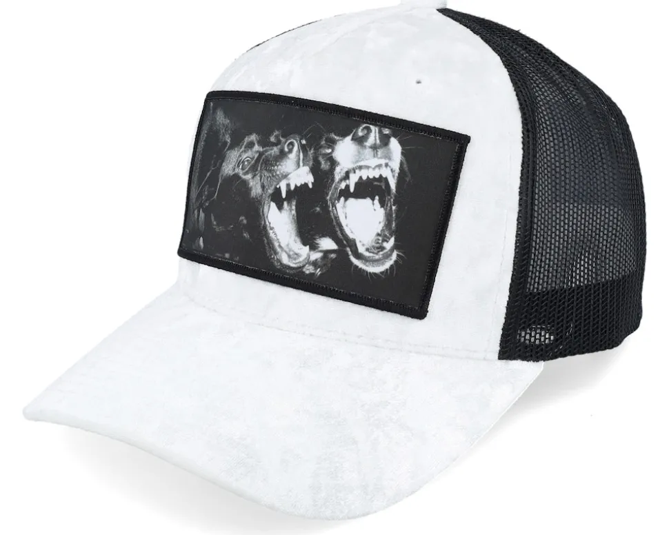 Dogs Velvet White/Black A-frame Trucker - Calza Pennello