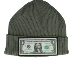 Dollar Bill Navy Beanie Organic Cotton Cuff - Calza Pennello