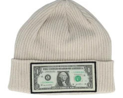 Dollar Bill Olive Green Beanie Organic Cotton Cuff - Calza Pennello