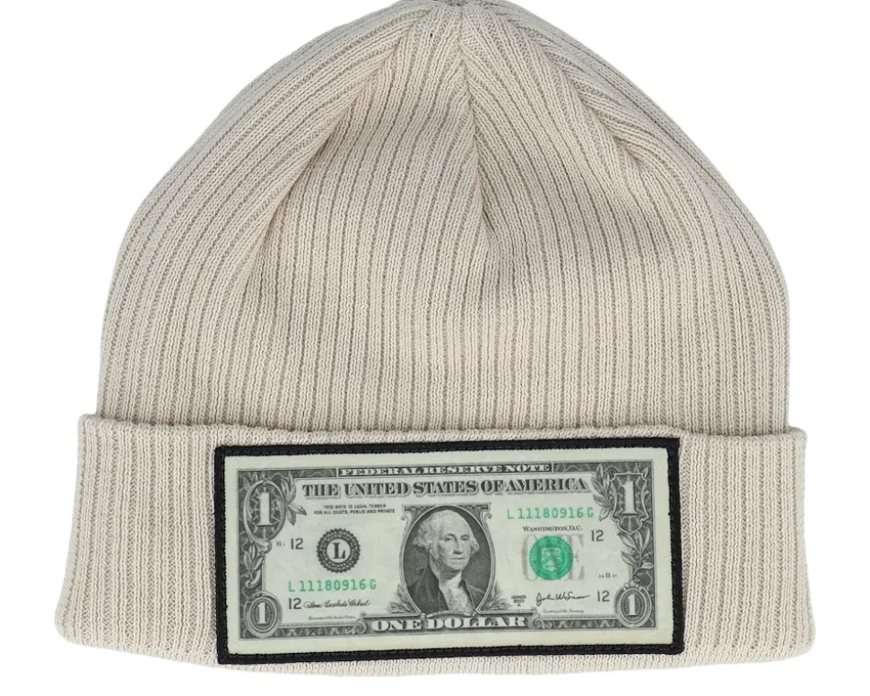 Dollar Bill Sand Beanie Organic Cotton Cuff - Calza Pennello