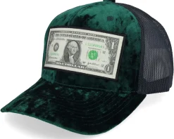 Dollar Bill Velvet Green/Black A-frame Trucker - Calza Pennello