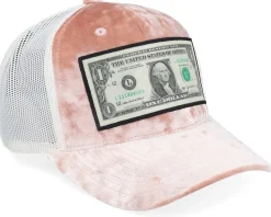 Dollar Bill Velvet Peach/Ivory A-frame Trucker - Calza Pennello