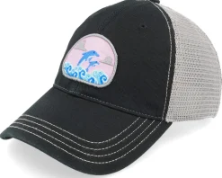 Dolphin On Waves Patch Grey/Black Dad Cap Trucker - Abducted