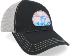 Dolphin On Waves Patch Grey/Black Dad Cap Trucker - Abducted