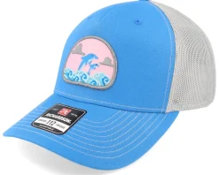 Dolphin On Waves Patch Light Blue Beanie - Iconic
