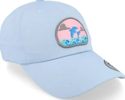 Dolphin On Waves Patch Light Blue Dad Cap - Abducted