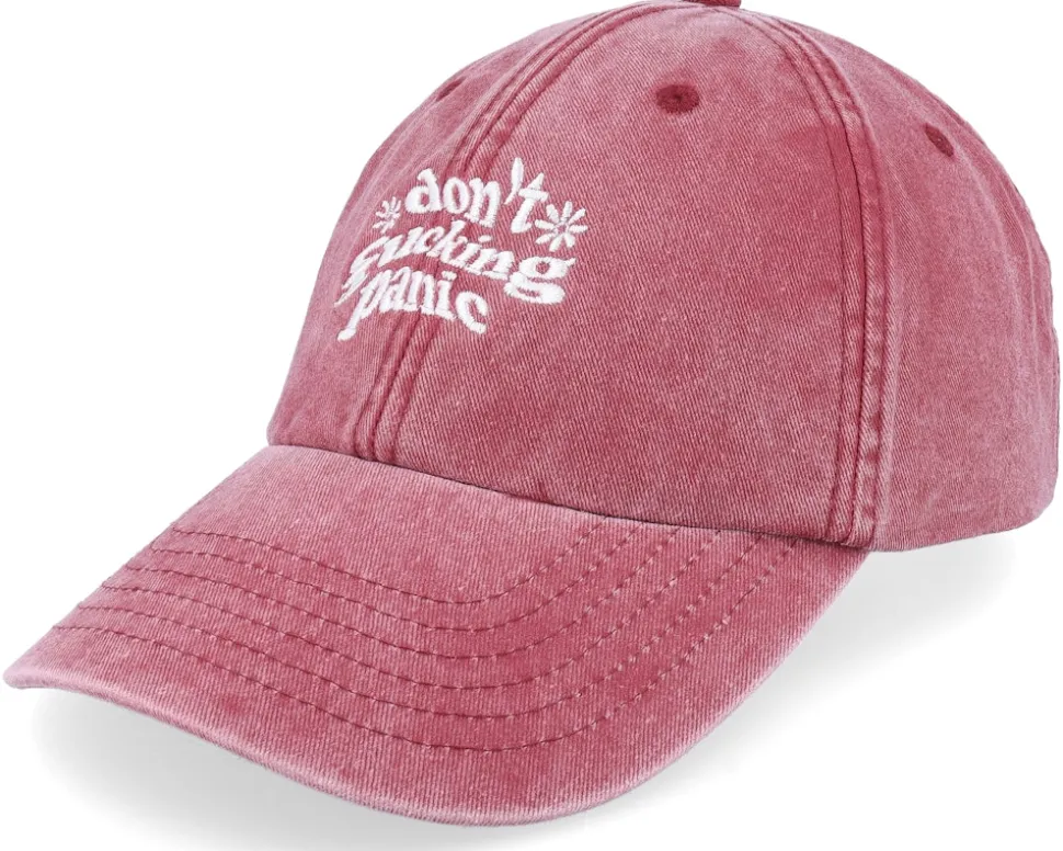 Don’t Fucking Panic Washed Red Dad Cap - Iconic