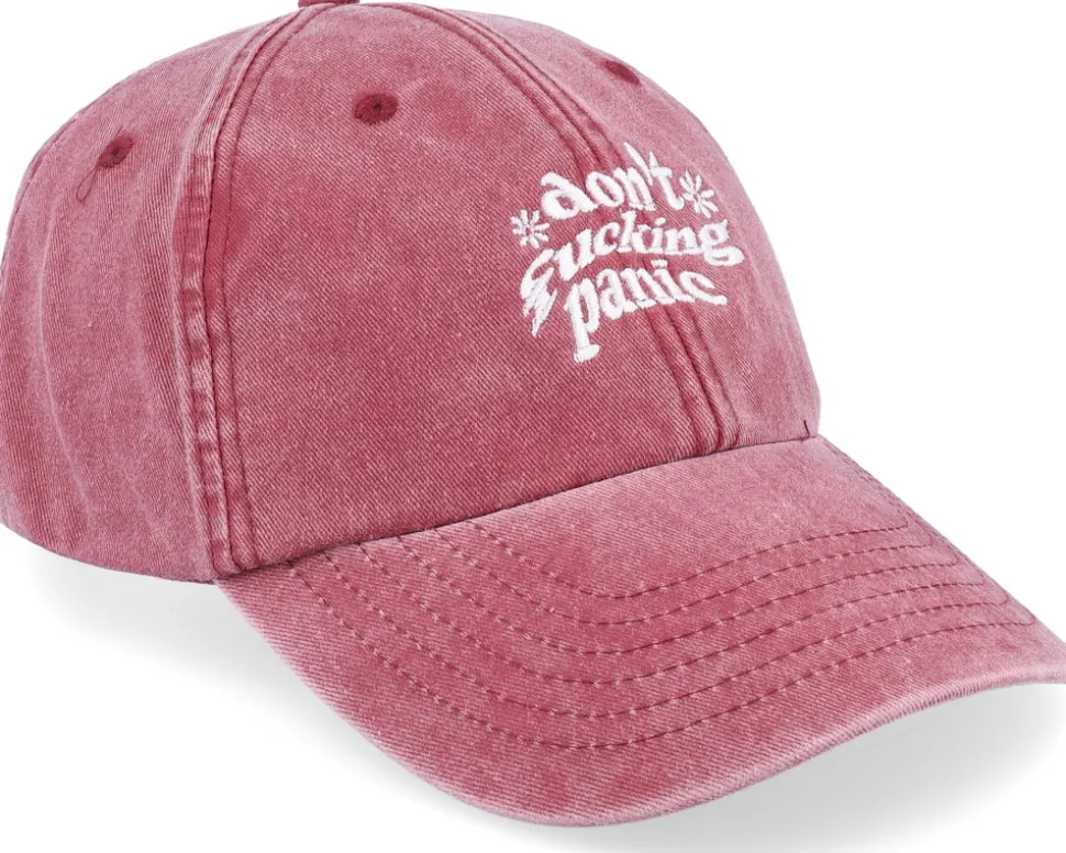 Don’t Fucking Panic Washed Red Dad Cap - Iconic