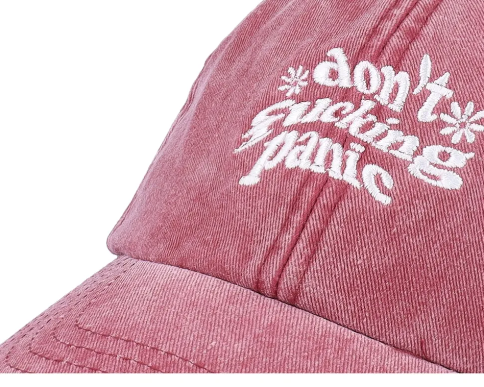 Don’t Fucking Panic Washed Red Dad Cap - Iconic