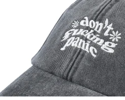 Don’t Fucking Panic Washed Black Dad Cap - Iconic