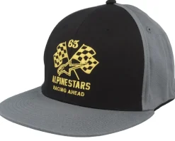 Double Check Flatbill Black/Charcoal/Yellow Fitted - Alpinestars
