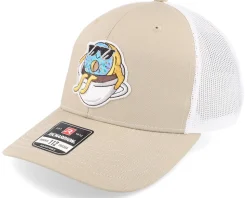 Doughnut In Coffe Cup Patch Khaki/White Trucker - Iconic