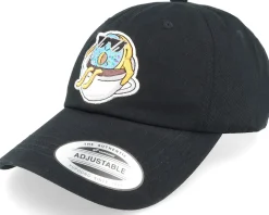 Doughnut In Coffe Cup Patch Black Dad Cap - Abducted