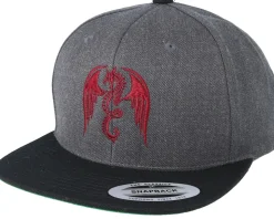 Dragon Heather Charcoal/Black Snapback - Tattoo Collective