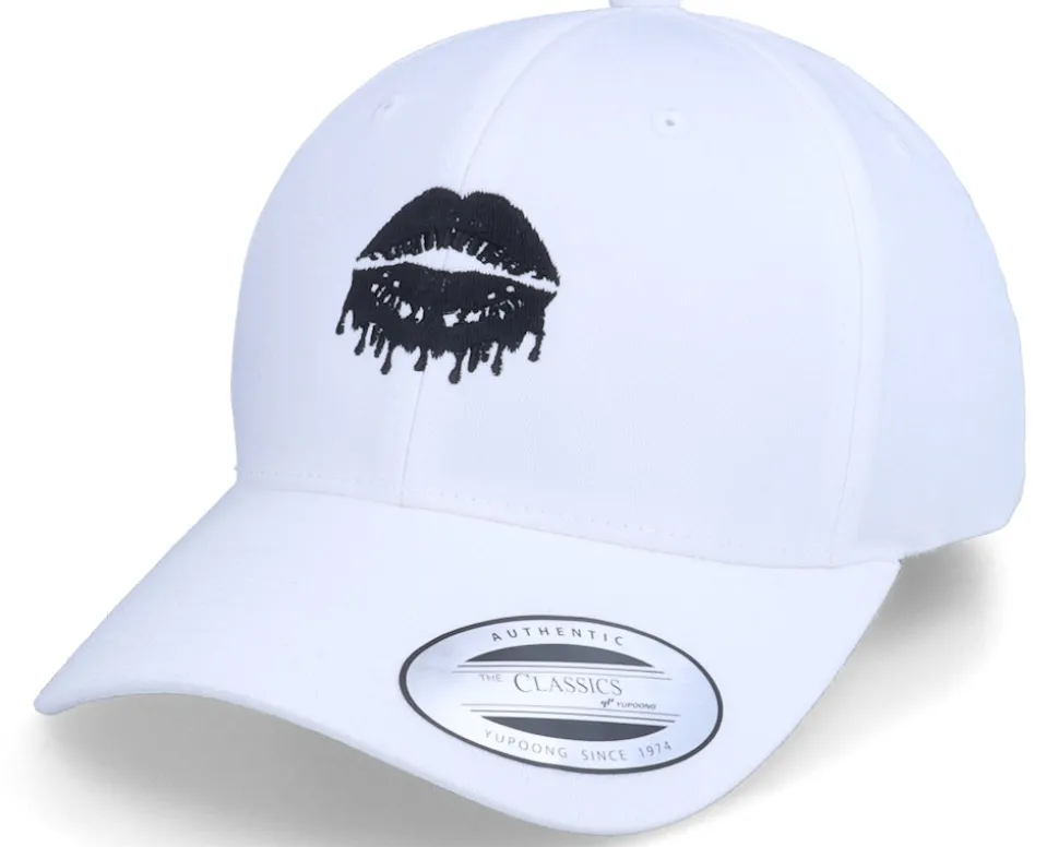 Dripping Lips Curved White Adjustable - Iconic