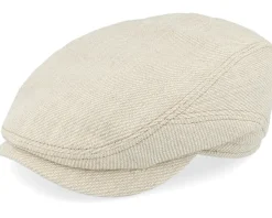 Driver Cap Cotton/Lin Twill Beige/Off White Flat Cap - Stetson