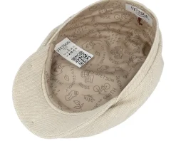 Driver Cap Cotton/Lin Twill Beige/Off White Flat Cap - Stetson