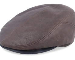 Driver Cap Cowhide Brown Flat Cap - Stetson