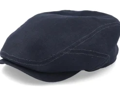 Driver Cap Linen 1 Black Flat Cap - Stetson