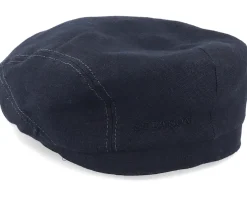 Driver Cap Linen 1 Black Flat Cap - Stetson