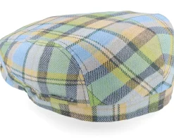 Driver Cap Linen Check Multicolor Flat Cap - Stetson