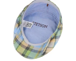 Driver Cap Linen Check Multicolor Flat Cap - Stetson