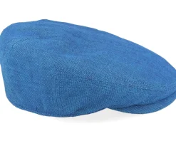 Driver Cap Linen Herringbone Blue Flat Cap - Stetson