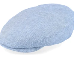 Driver Cap Linen Light Blue Flat Cap - Stetson