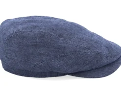 Driver Cap Linen Navy Flat Cap - Stetson