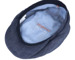 Driver Cap Linen Navy Flat Cap - Stetson