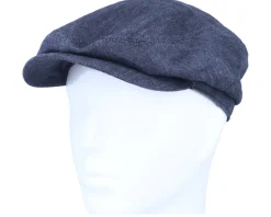 Driver Cap Linen Navy Flat Cap - Stetson