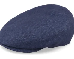 Driver Cap Linen Navy Flat Cap - Stetson