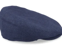 Driver Cap Linen Navy Flat Cap - Stetson