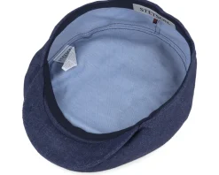 Driver Cap Linen Navy Flat Cap - Stetson