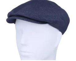 Driver Cap Linen Navy Flat Cap - Stetson