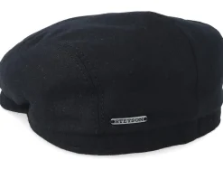 Driver Cap Virgin Wool/Casmere Black Flat Cap - Stetson