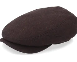 Driver Cap Virgin Wool/Cashmere Dark Brown Flat Cap - Stetson