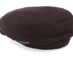 Driver Cap Virgin Wool/Cashmere Dark Brown Flat Cap - Stetson