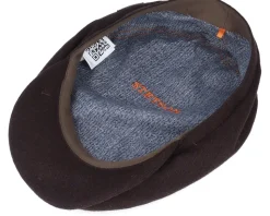 Driver Cap Virgin Wool/Cashmere Dark Brown Flat Cap - Stetson
