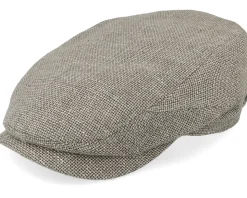 Driver Cap Virgin Wool/Linen Light Grey Flat Cap - Stetson