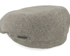 Driver Cap Virgin Wool/Linen Light Grey Flat Cap - Stetson