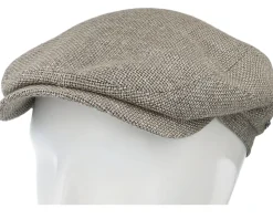 Driver Cap Virgin Wool/Linen Light Grey Flat Cap - Stetson