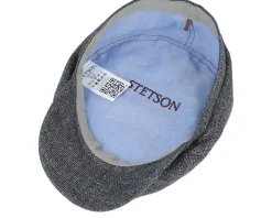 Driver Cap Virgin Wool/Linen Grey Flat Cap - Stetson